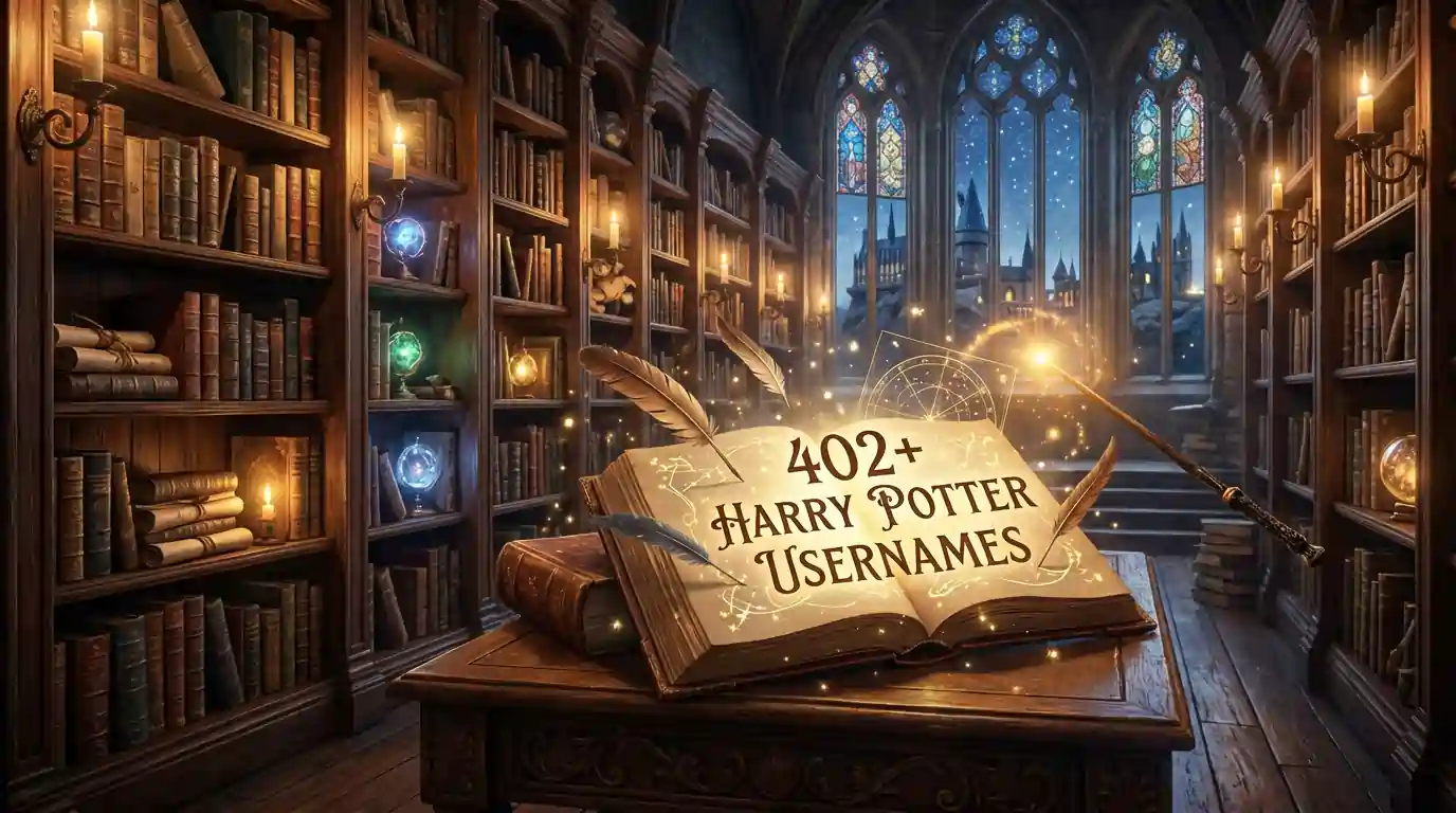 List of whimsical usernames. Beautifully aligned Harry potter usernames