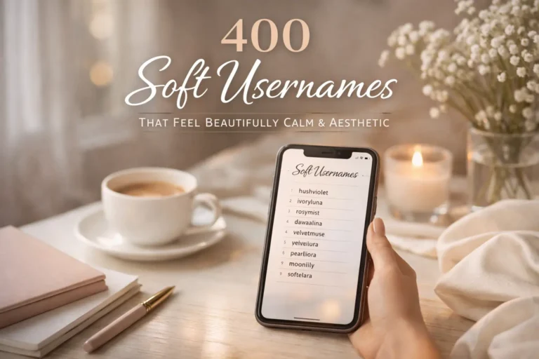 Aesthetic and soft usernames on a phone