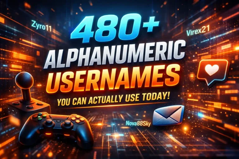Alphanumeric usernames promotional graphic