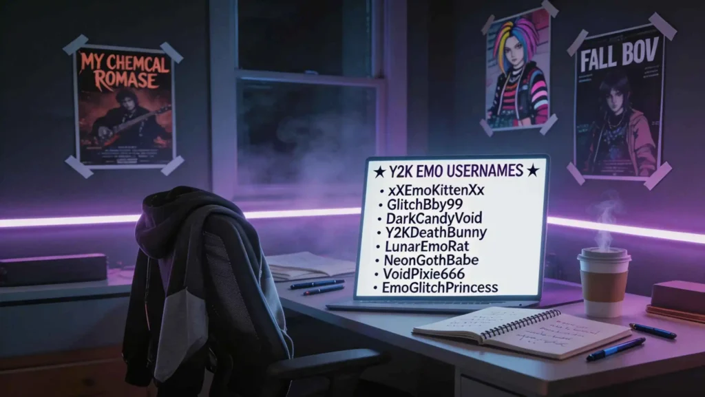 Year 2000s or y2k inspired Emo usernames