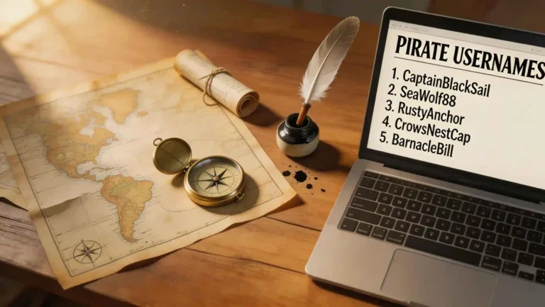 Map, compass, laptop, pirate usernames