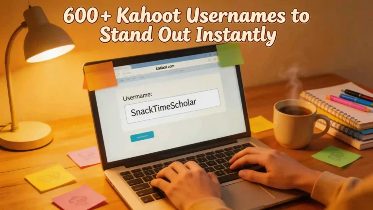 Kahoot usernames for instant recognition.