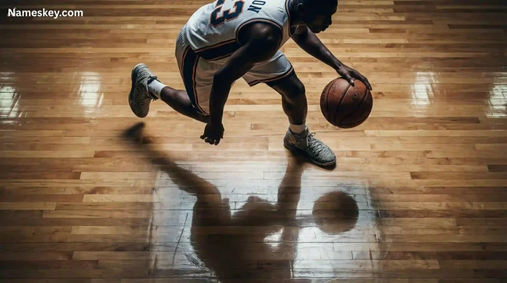 Player playing basketball