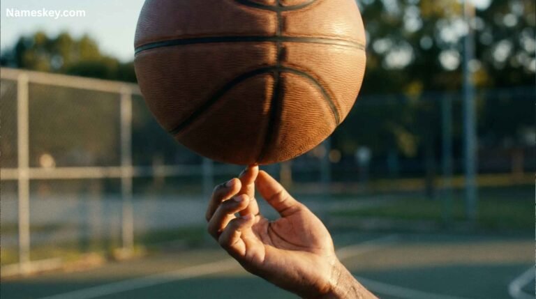 Basketball spinning on a basketball player's finger and presenting best basketball usernames