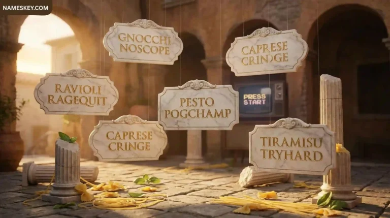 Playful pasta-themed restaurant signs and ultimate guide for brainrot names