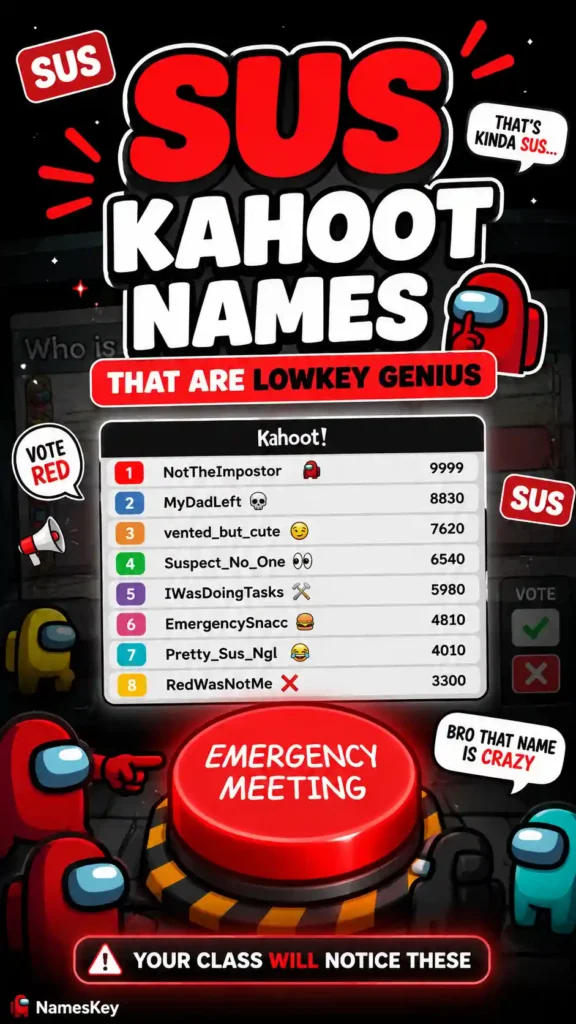 sus kahoot usernames that are lowkey genius