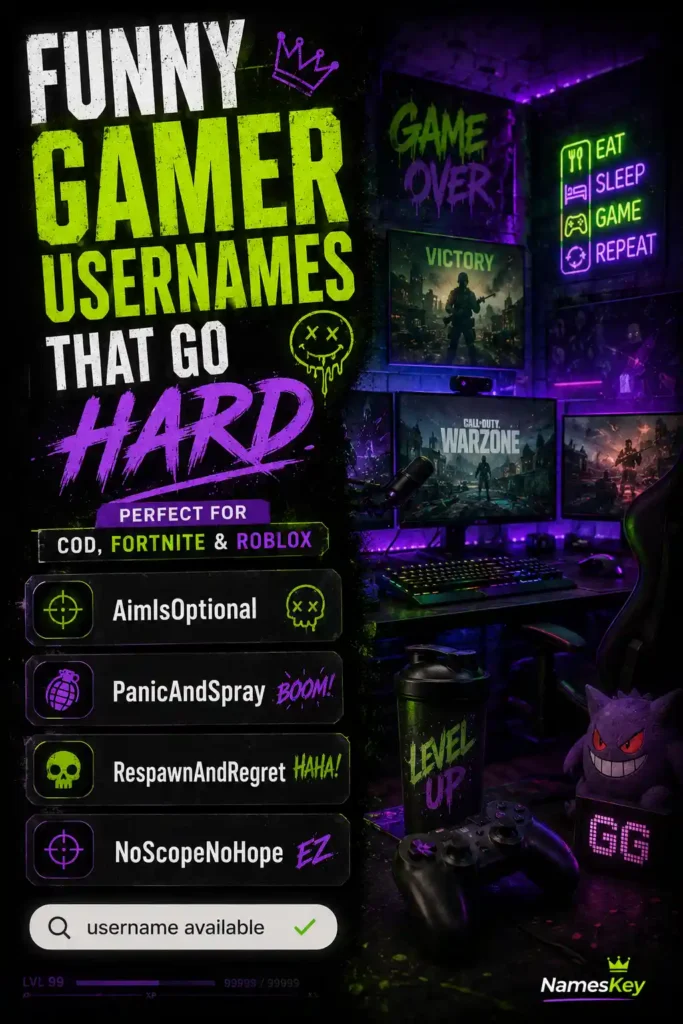 funny usernames for gamers