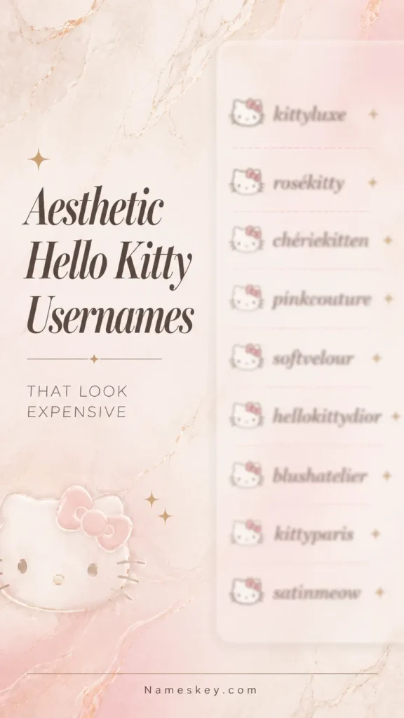 aesthetic hello kitty usernames that look expensive