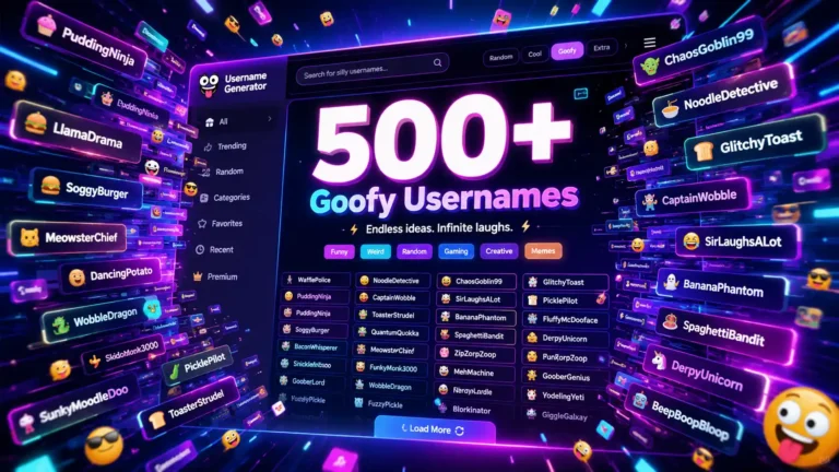 500+ goofy usernames with infinite laughs