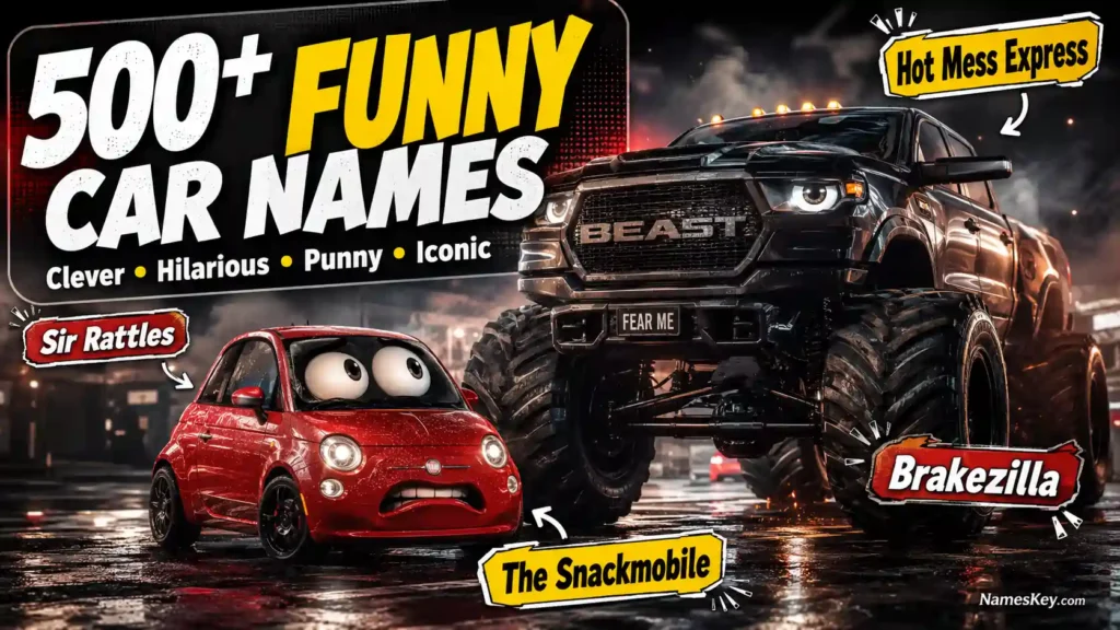500+ funny car names