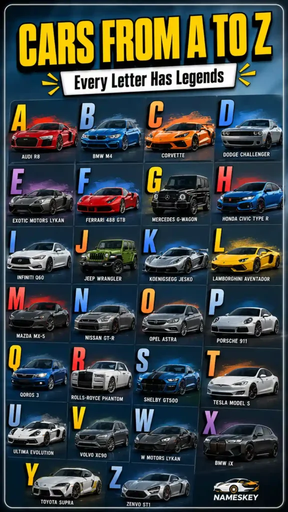 cars from a to z
