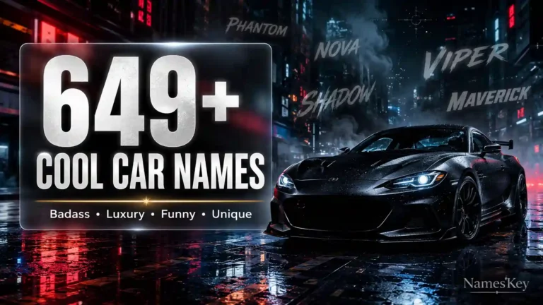 649+ cool car names