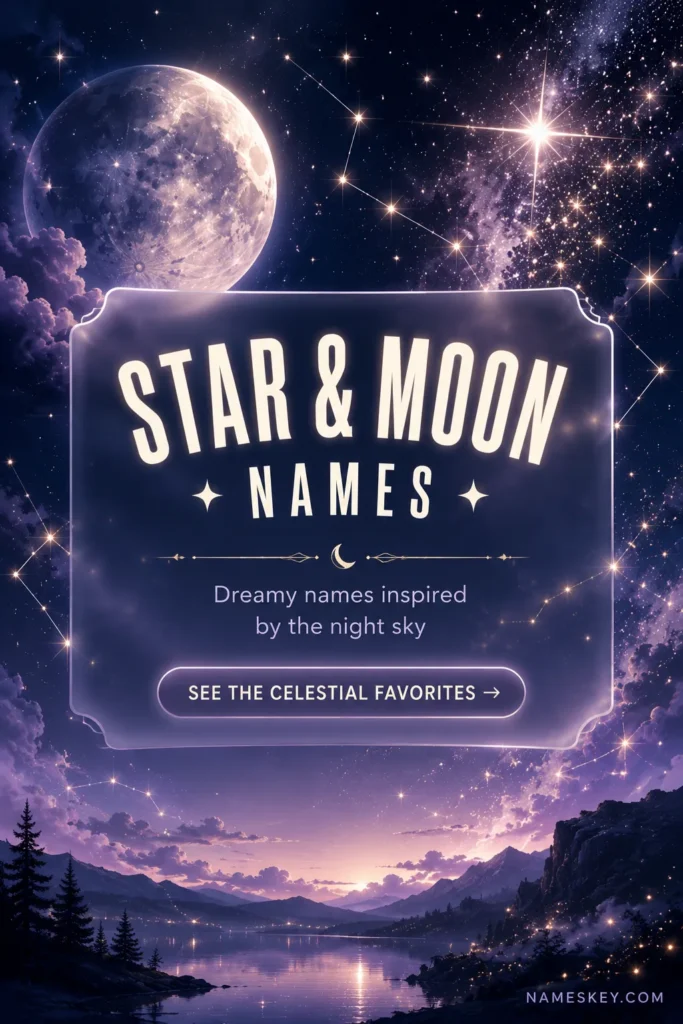 see the celestial names that mean "star" & "moon."